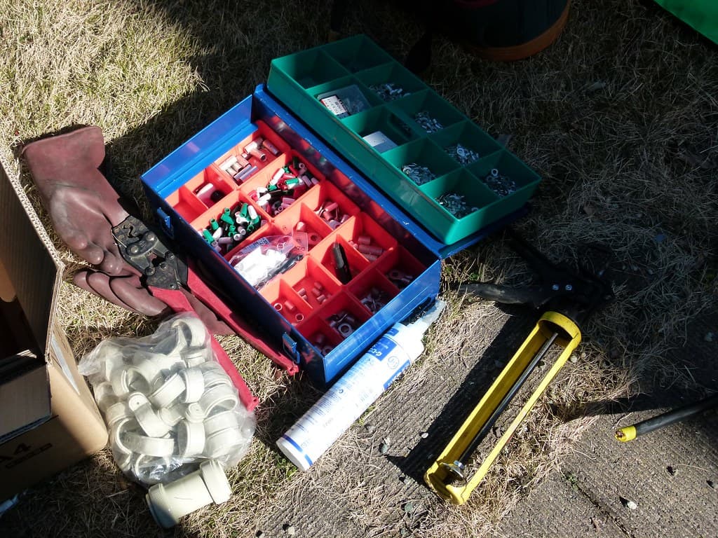 A kit of electrical connectors and fittings